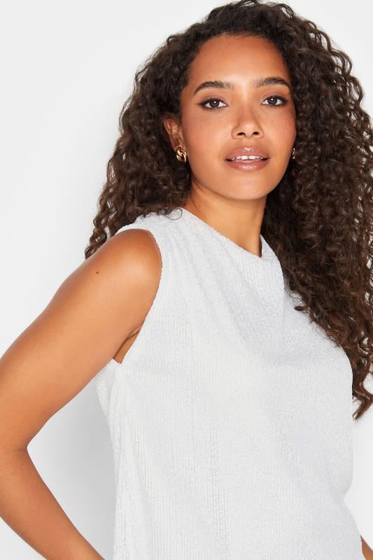 Evans M&Co White Sequin Tie Back Top