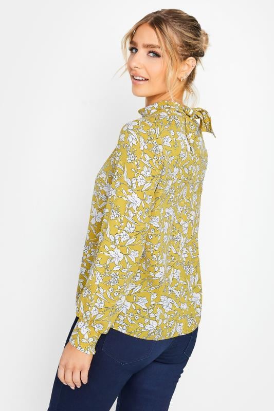 Evans M&Co Yellow Floral Print High Neck Blouse