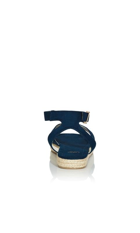 Evans Evans Navy EXTRA WIDE FIT Faux Suede Espadrille