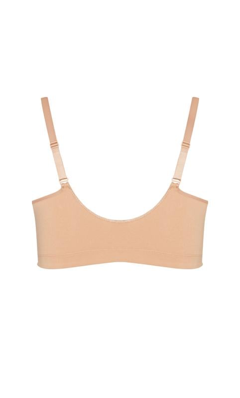 Evans Evans Neutral Brown Comfort Cotton Non-Wired Front Fastening Bra