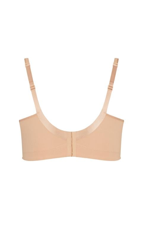 Evans Evans Neutral Brown Comfort Cotton Non-Wired Lace Bra