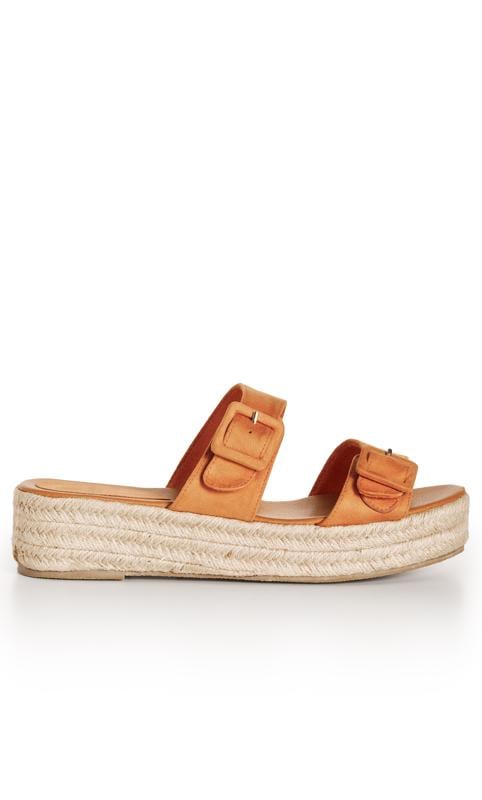Evans Evans Orange EXTRA WIDE FIT Buckle Espadrille Sandals