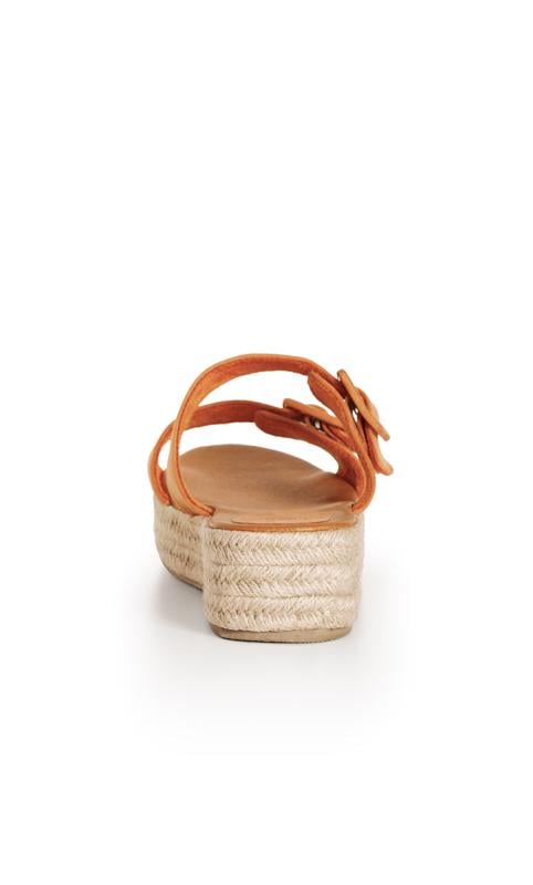Evans Evans Orange EXTRA WIDE FIT Buckle Espadrille Sandals