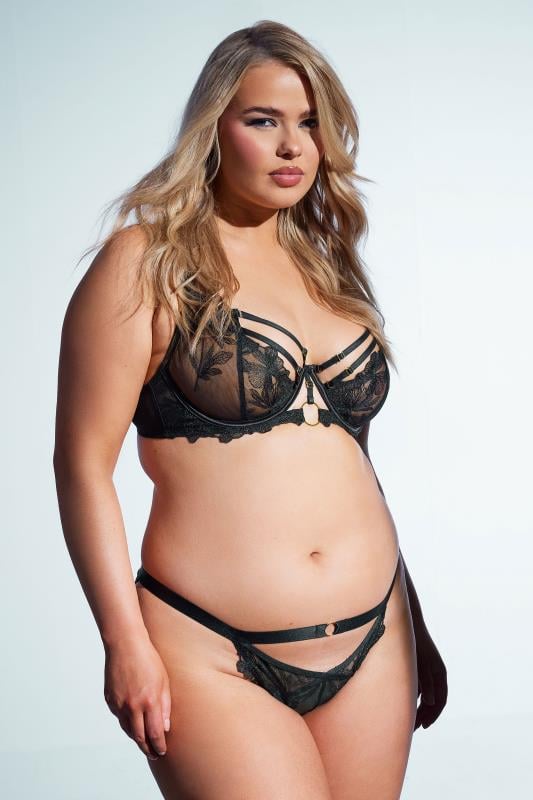 Evans PLAYFUL PROMISES Black Eleanor Strappy Bra