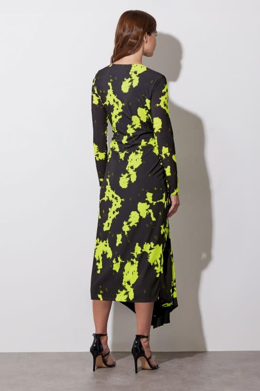 Evans STAR Black Abstract Asymmetric Ruched Dress