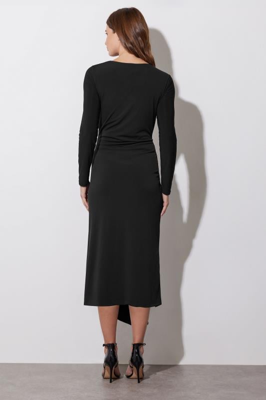 Evans STAR Black Asymmetric Ruched Dress