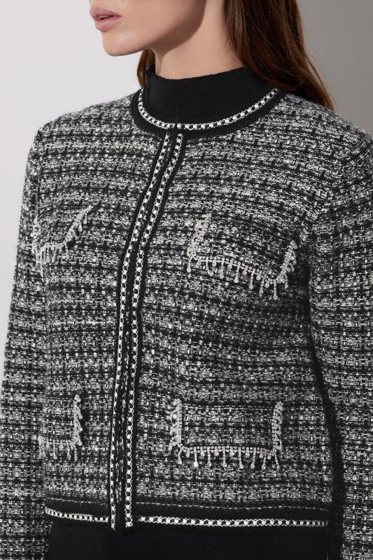 Evans STAR Black Boucle Knitted Jacket