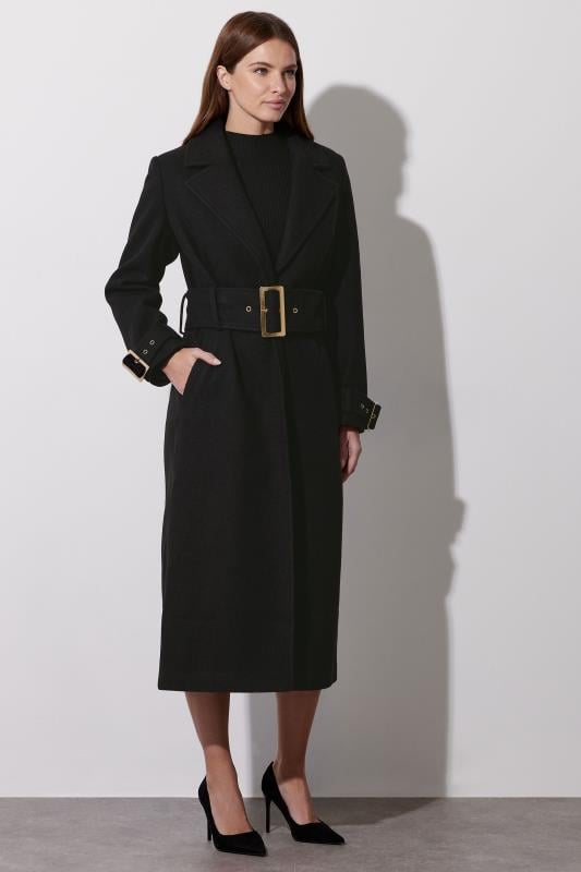 Evans STAR Black Buckle Wrap Coat