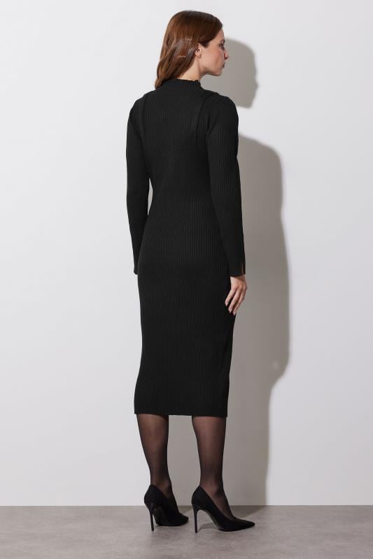 Evans STAR Black Button Detail Knitted Dress
