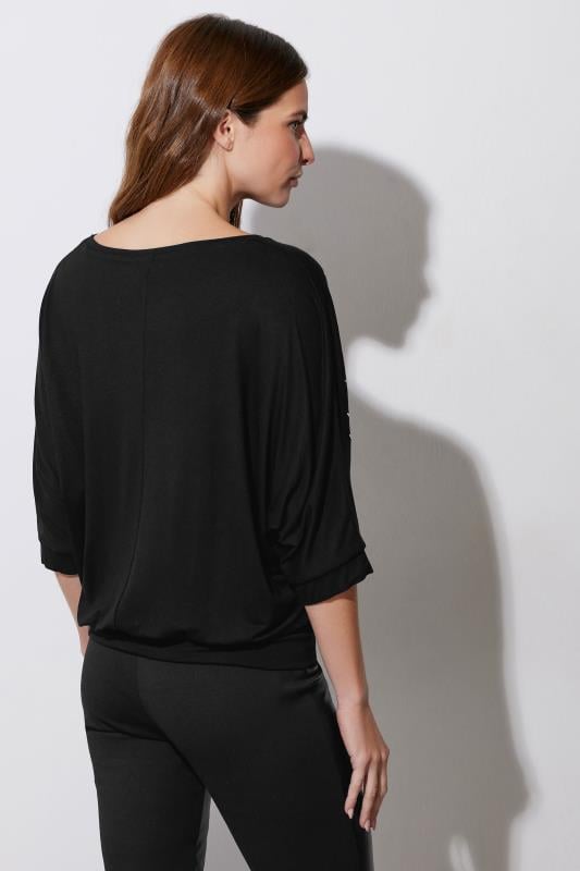 Evans STAR Black Diamante Sleeve Top