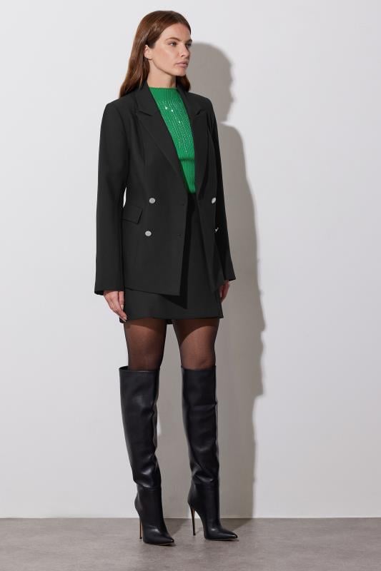 Evans STAR Black Double Breasted Tailored Blazer