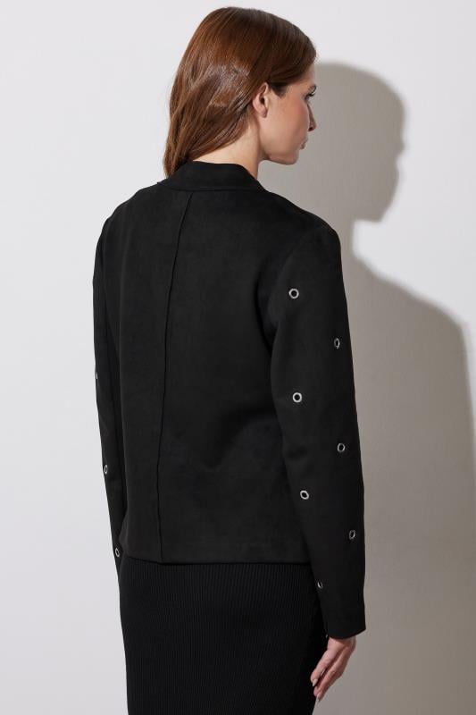 Evans STAR Black Eyelet Detail Tailored Jacket
