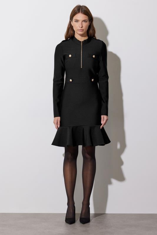 Evans STAR Black Frill Detail Dress