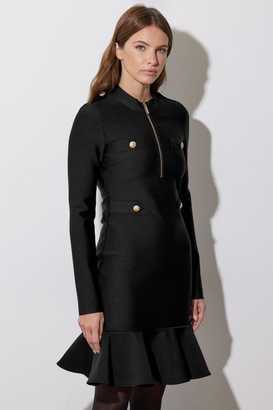 Evans STAR Black Frill Detail Dress