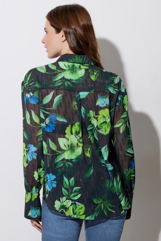 Evans STAR Black Gem Button Floral Print Shirt