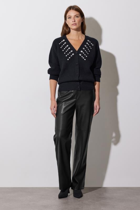 Evans STAR Black Gem Embellished Cardigan