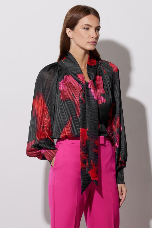 Evans STAR Black Oriental Floral Print Blouse