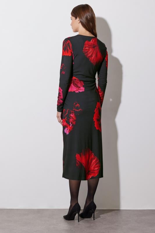 Evans STAR Black Oriental Floral Print Dress