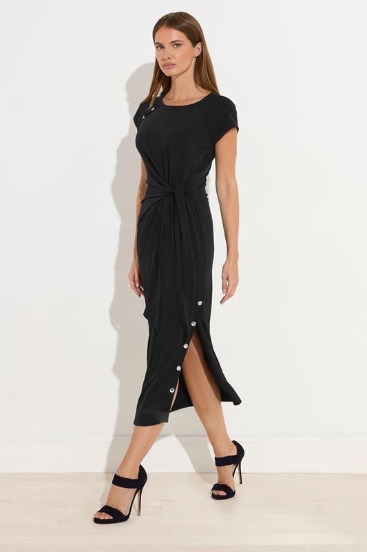 Evans STAR Black Popper Detail Midi Dress