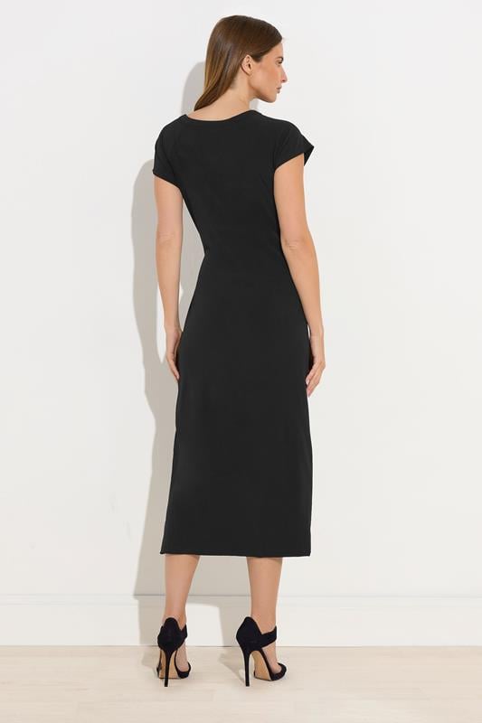Evans STAR Black Popper Detail Midi Dress