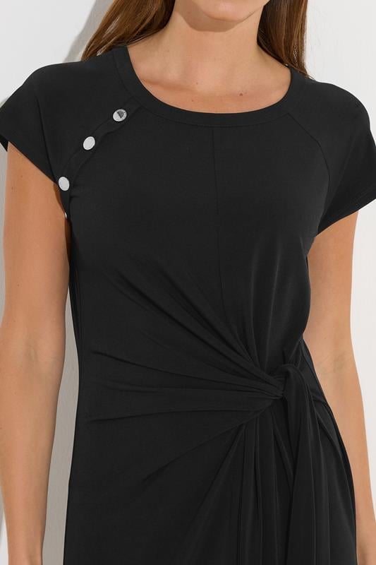Evans STAR Black Popper Detail Midi Dress
