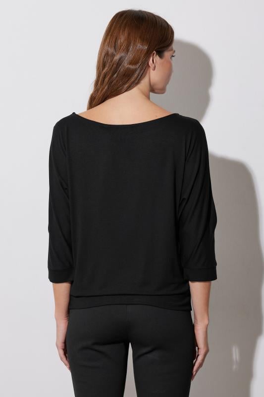 Evans STAR Black Star Diamante Embellished Top