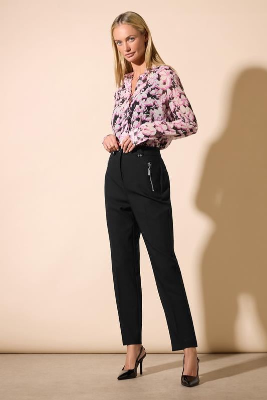 Evans STAR Black Tailored Straight Leg Trousers