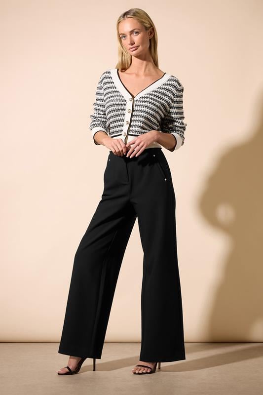 evans STAR Black Wide Leg Trousers