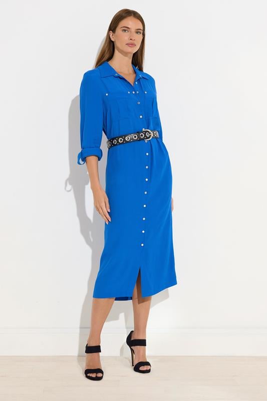 Evans STAR Blue Buckle Shirt Dress
