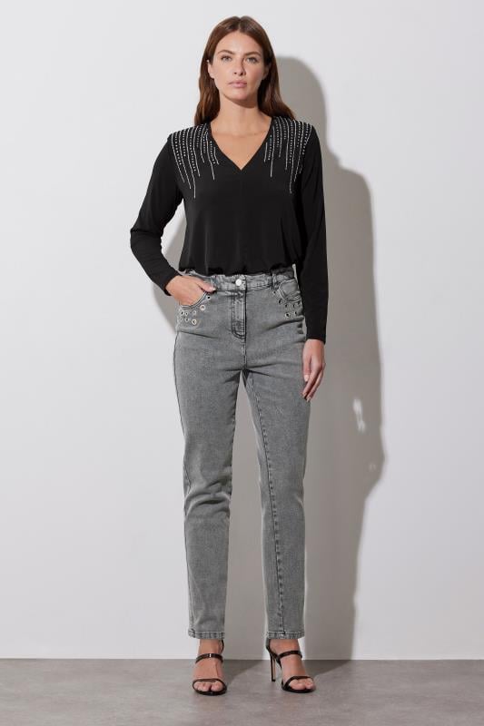 evans STAR Embellished Shoulder Bodysuit