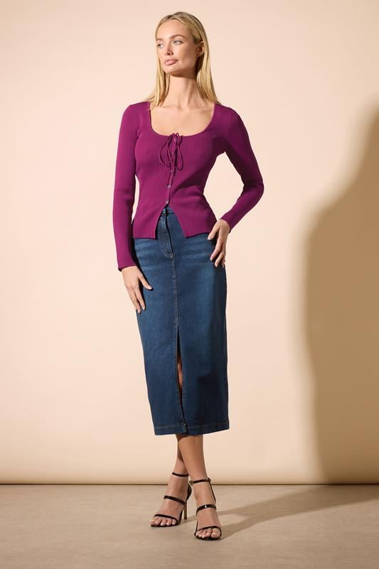 Evans STAR Fuchsia Pink Square Neck Tie Top