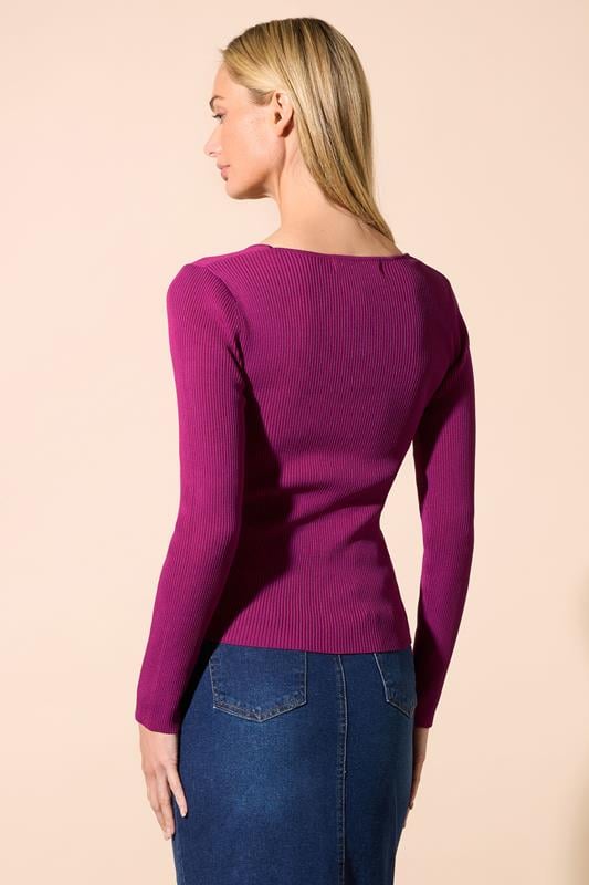 Evans STAR Fuchsia Pink Square Neck Tie Top