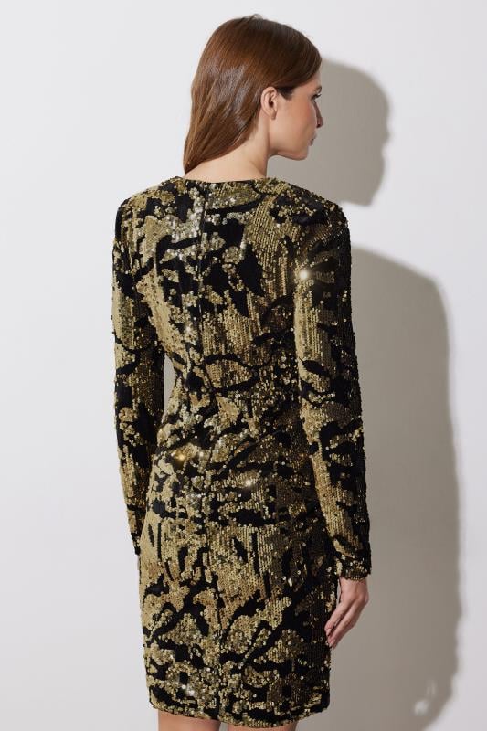 Evans STAR Gold Abstract Sequin Mini Dress