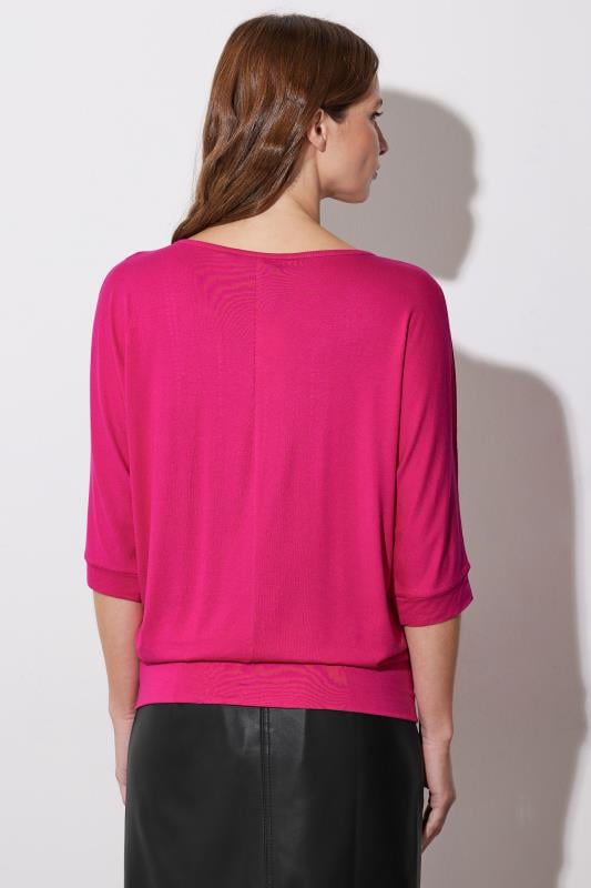 Evans STAR Hot Pink Embellished Neckline Top