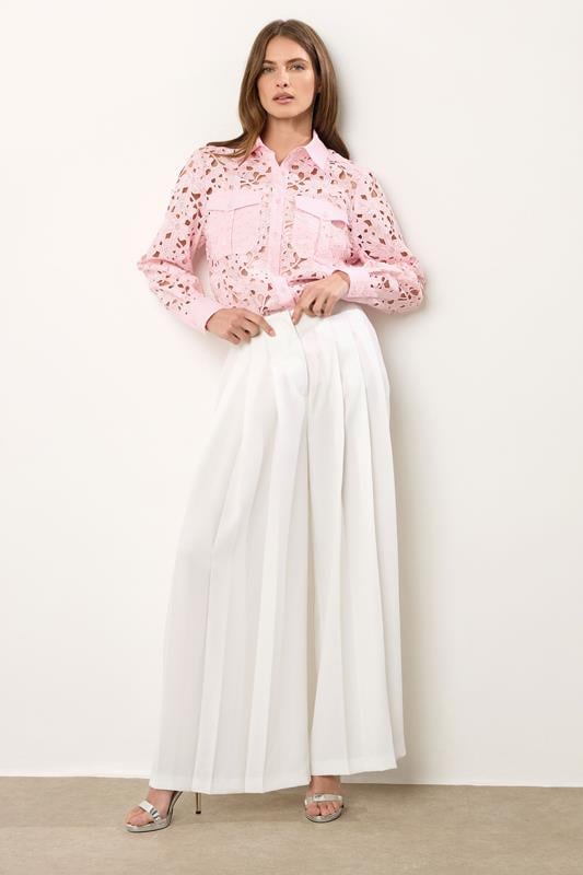 Evans STAR Pink Lace Button Through Shirt