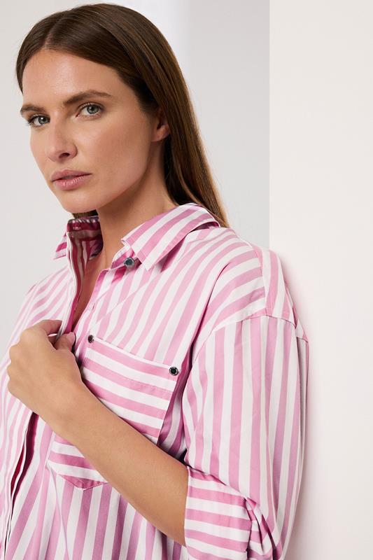 Evans STAR Pink Striped Long Sleeve Shirt
