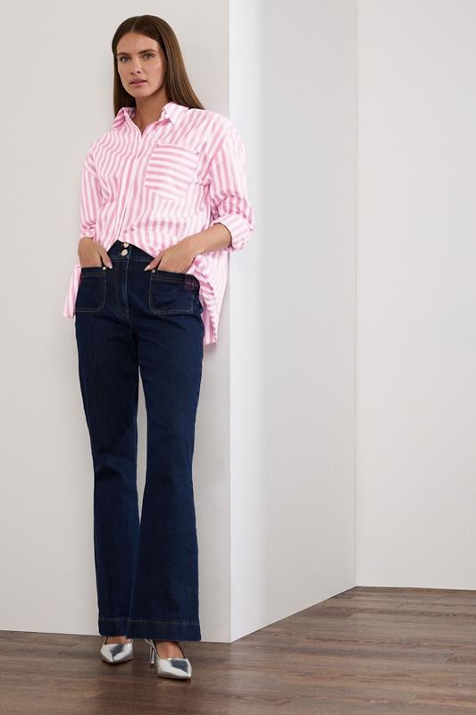 Evans STAR Pink Striped Long Sleeve Shirt