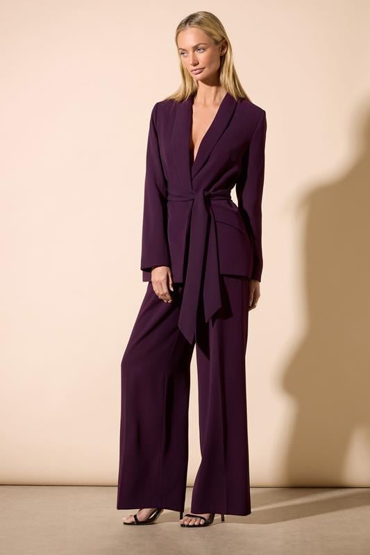 Evans STAR Purple Tailored Belted Blazer Jacket