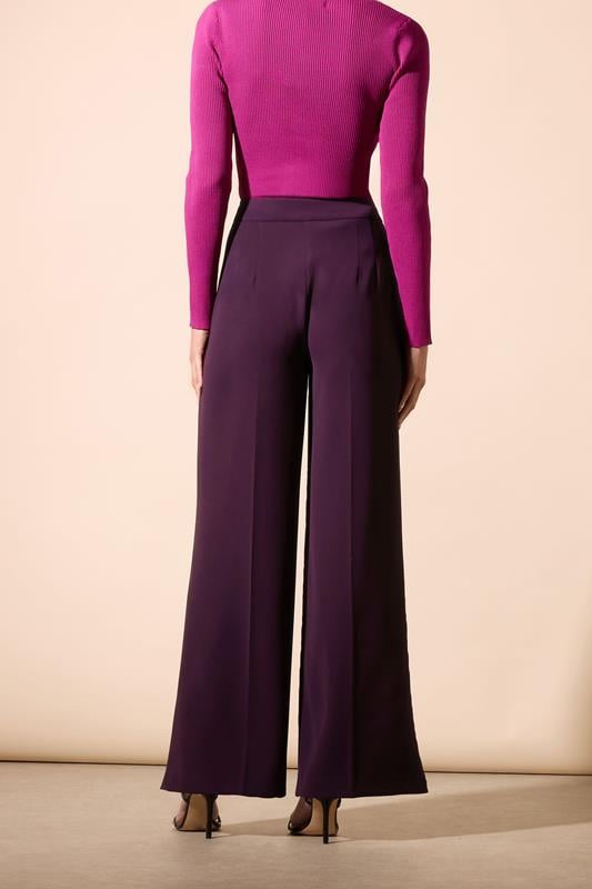 Evans STAR Purple Tailored Pleated Front Trousers