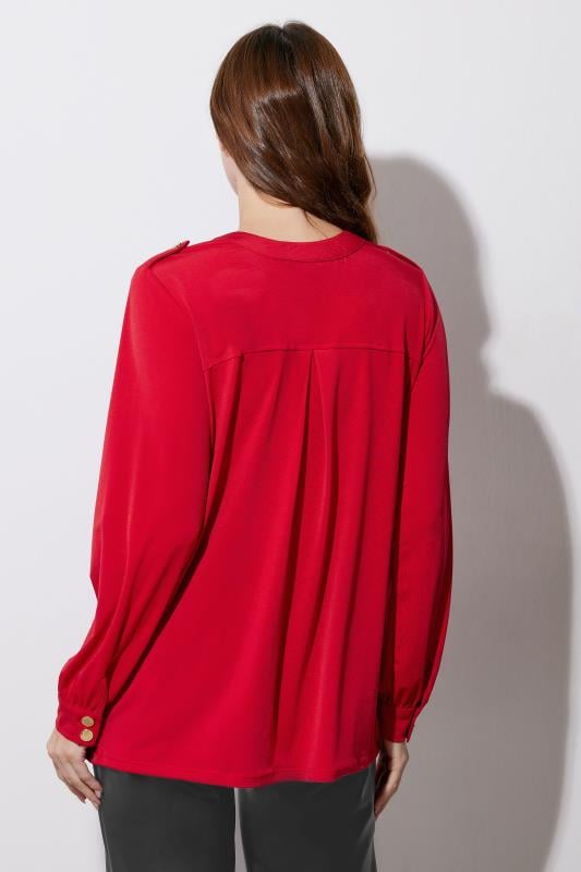 Evans STAR Red Military Button Shirt