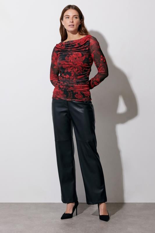 Evans STAR Red Paisley Mesh Top