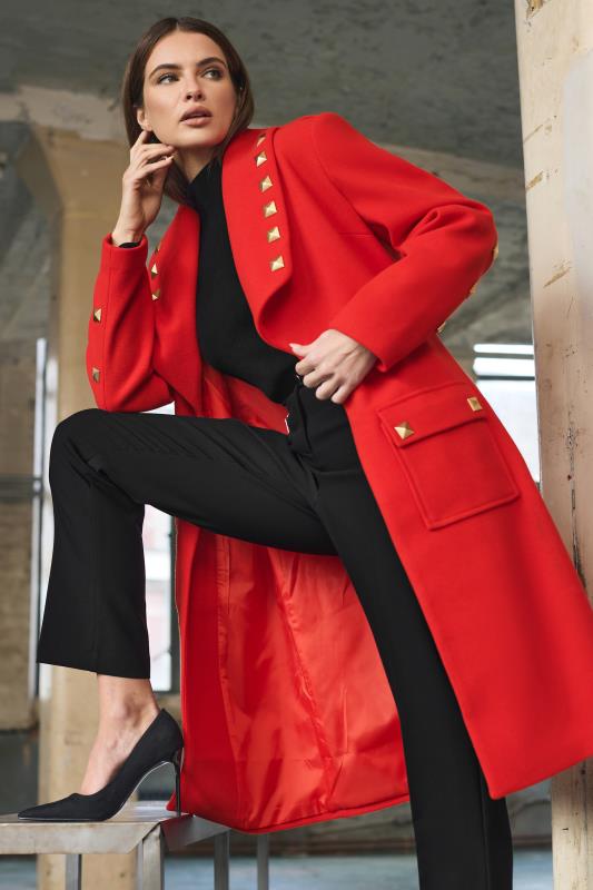 evans STAR Red Studded Tailored Jacket