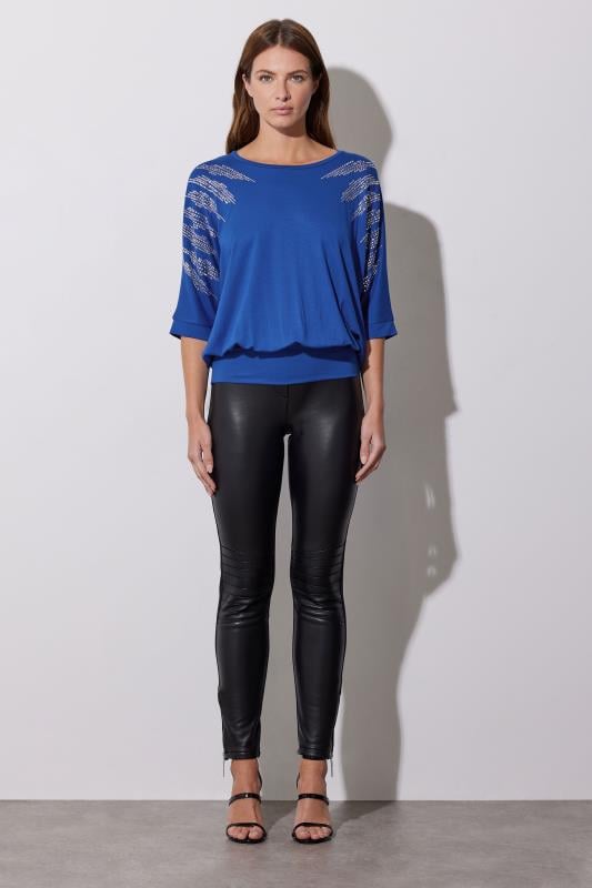 Evans STAR Royal Blue Diamante Sleeve Top