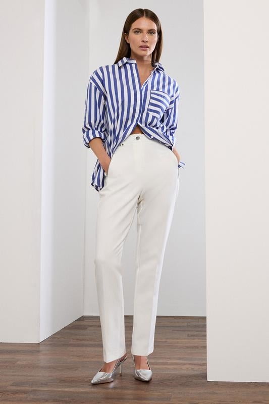 Evans STAR Royal Blue Striped Long Sleeve Shirt