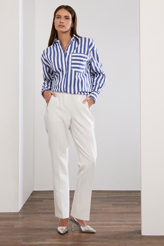 Evans STAR Royal Blue Striped Long Sleeve Shirt