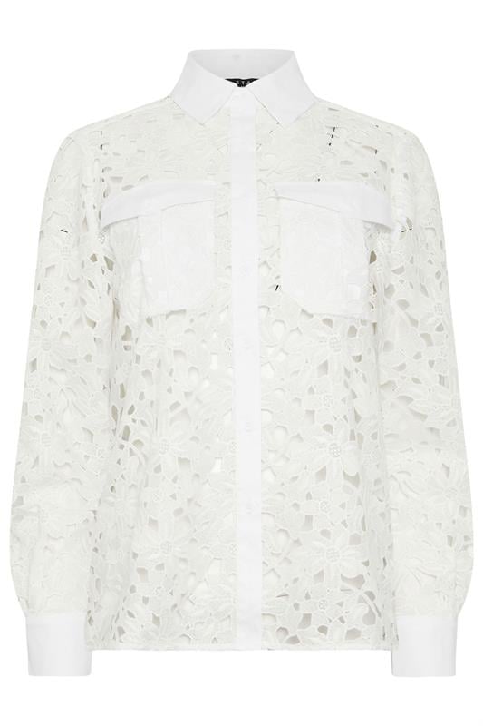 Evans STAR White Lace Button Through Shirt