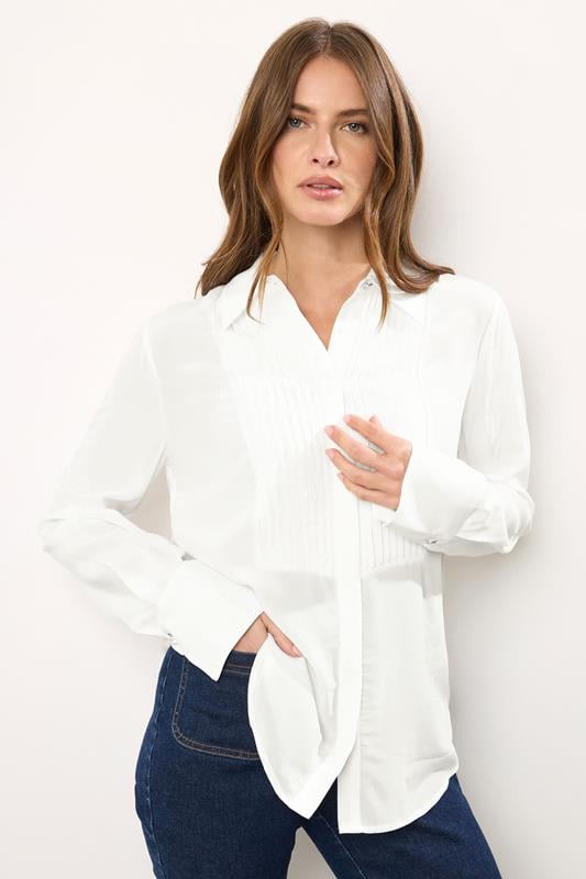 Evans STAR White Pintuck Long Sleeve Shirt