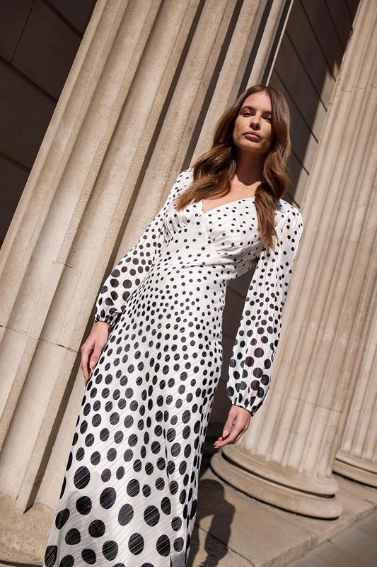 Evans STAR White Sheer Spot Metallic Tea Dress