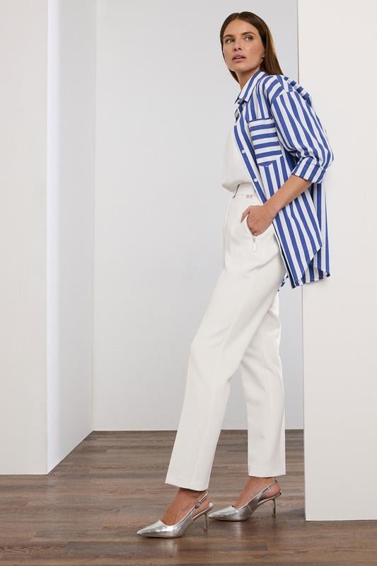 evans STAR White Tailored Straight Leg Trousers