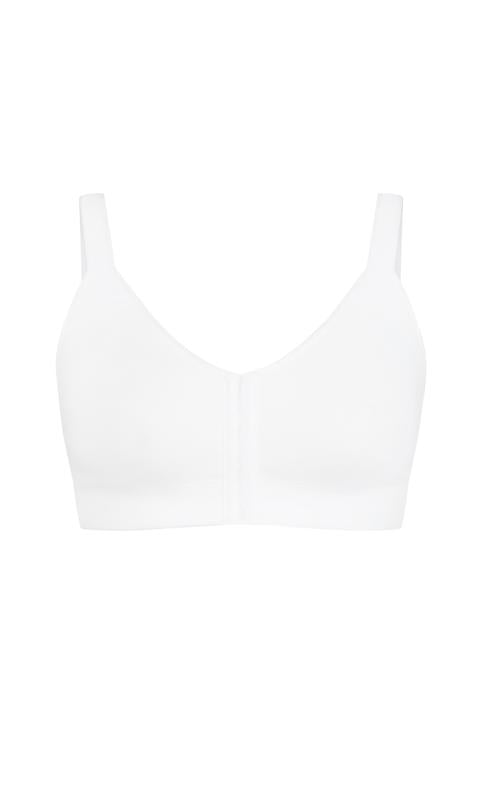 Evans Evans White Comfort Cotton Non-Wired Front Fastening Bra